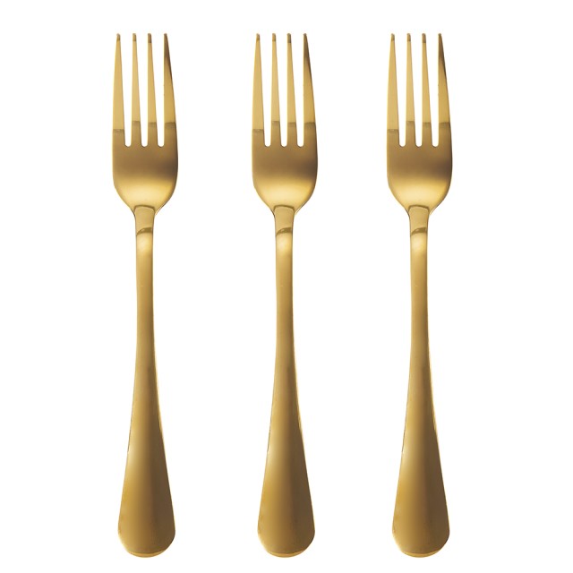 Galileo Σετ από 3 Γυαλιστερές Χρυσές Πιρούνες από Ανοξείδωτο Ατσάλι 180 5η Λεωφόρος Sibilla 5917062