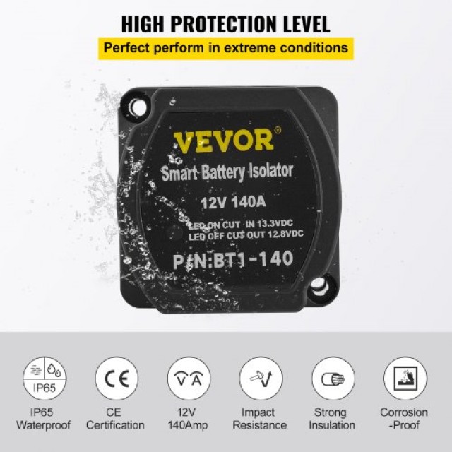 Κιτ Ρελέ Φόρτισης VEVOR, 12V, 140AMP, Συμβατό με Οχήματα & Σκάφη  FDCDJDQTJMMYY0ZI9V0