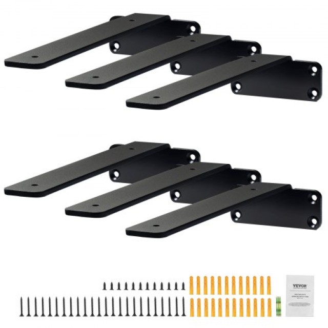 VEVOR Βαρέως Τύπου Βραχίονες Ραφιών 8x4, 6τμχ, 160lbs, Μαύροι  SJZJGBZJYGHWMVHQJV0