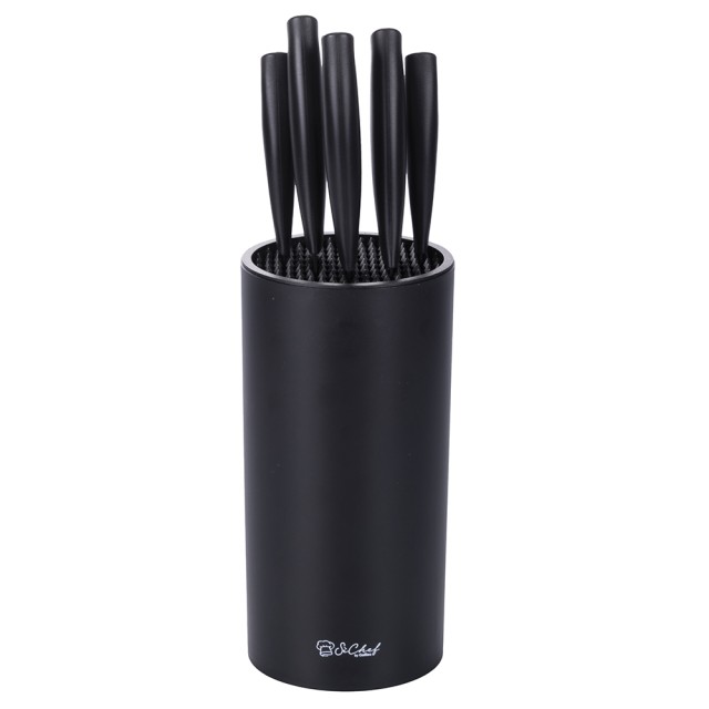 Galileo Μπλοκ με 5 μαχαίρια από ανοξείδωτο ατσάλι με μαύρη λεπίδα σφυρήλατου φινιρίσματος SChef 5917022