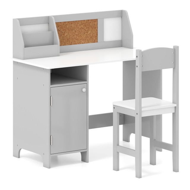 Costway Παιδικό Γραφείο με Καρέκλα, Διαστάσεις 90x45x85,5 εκ. HY10278GR