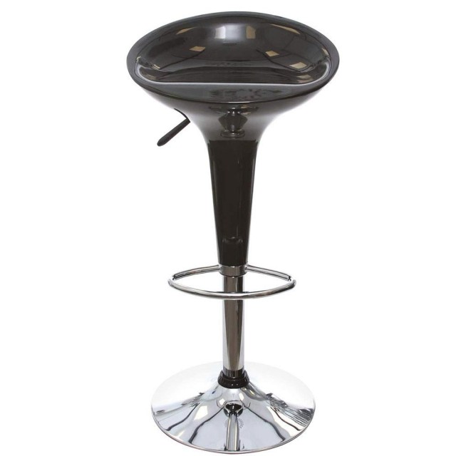 BAKAJI Ρυθμιζόμενο Σκαμπό Κουζίνας από Ατσάλι και ABS με Περιστρεφόμενο Κάθισμα Μαύρο για Σπίτι Μπαρ 02832784