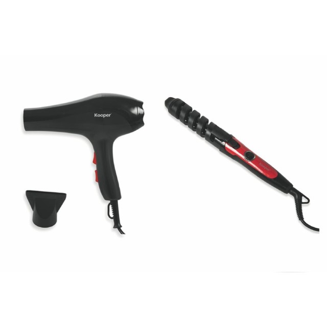 Kooper Σετ σεσουάρ και σίδερο για μπούκλες κόκκινο Kooper 2196338