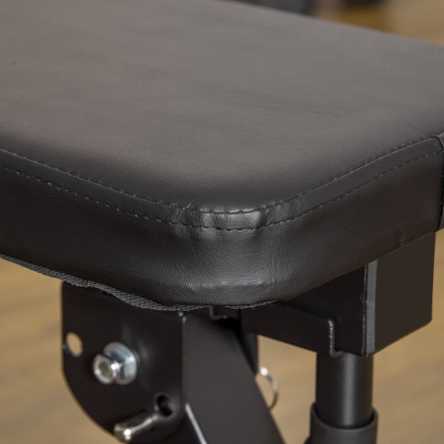 HOMCOM Πτυσσόμενος πάγκος βάρους με 8 ρυθμιζόμενα ύψη για άρση βαρών και έλξη, κατασκευασμένος από ατσάλι και PU, 140x73x98-122cm, Μαύρο A91-180