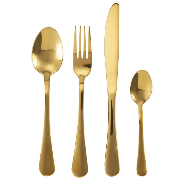 Galileo Σετ 24 μαχαιροπήρουνα από ανοξείδωτο ατσάλι 180, χρυσό γυαλιστερό 5th Avenue Sibilla 5909497