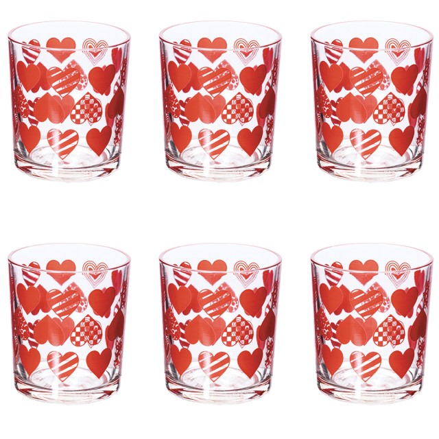 Galileo Σετ 6 ποτήρια νερού από γυαλί 270 ml Cuori 5910620