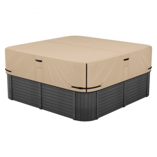 VEVOR Κάλυμμα Υδρομασάζ Εξωτερικού Χώρου 2413x2413x508mm Καφέ Αδιάβροχο BLKRSYGGL95W31XBI001V0