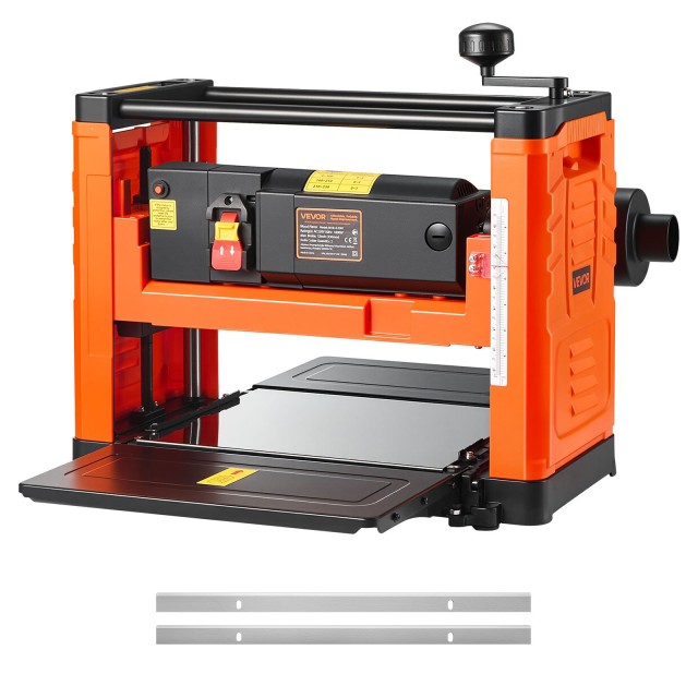 VEVOR Πλάνη Πάχους Δύο Λεπίδων 330 mm, Ισχύς 1800W, Μονοφασική Ξυλουργική Μηχανή TSBCDSZD2DP18MIW6001V2