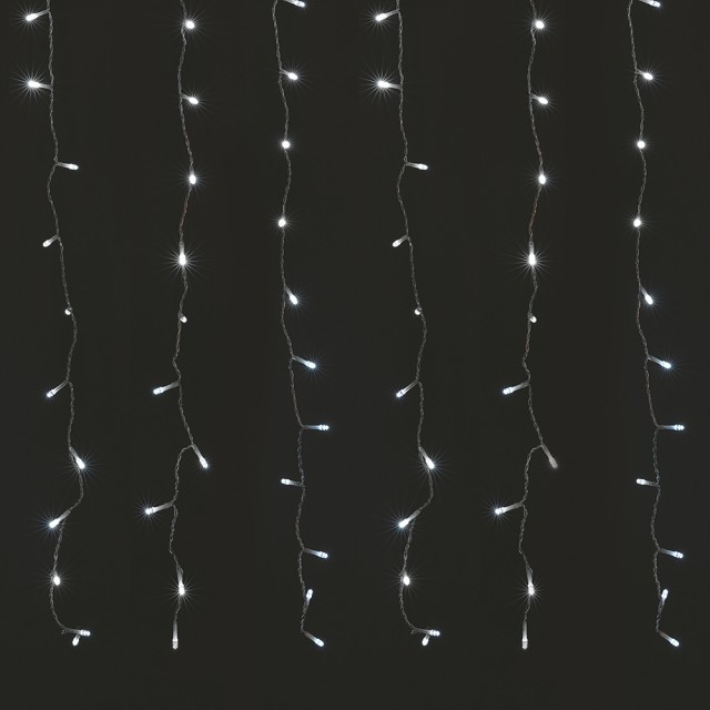 Kooper Κουρτίνα με 708 ψυχρά λευκά LED, 59 κορδόνια, 8 λειτουργίες φωτισμού για εξωτερική χρήση, 600x70 cm Santas House by Kooper. 5906333