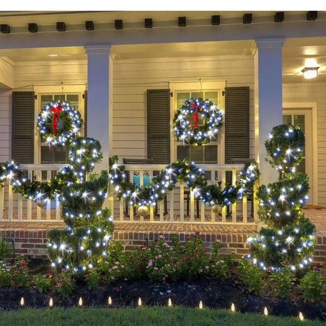 BAKAJI Γιρλάντα Χριστουγεννιάτικων Φώτων 120Led Ψυχρό Λευκό με Αναβοσβήσιμο 9μ Εξωτερικού Χώρου Επεκτάσιμη 02052730