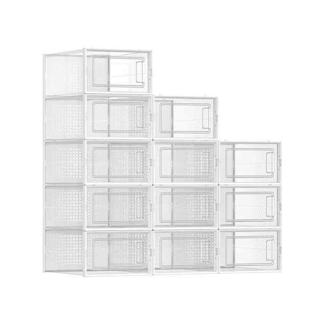SONGMICS Κουτιά Αποθήκευσης Παπουτσιών  36 x 28 x 22 cm Μέγιστο  Μέγεθος 10.5 UK LSP12W