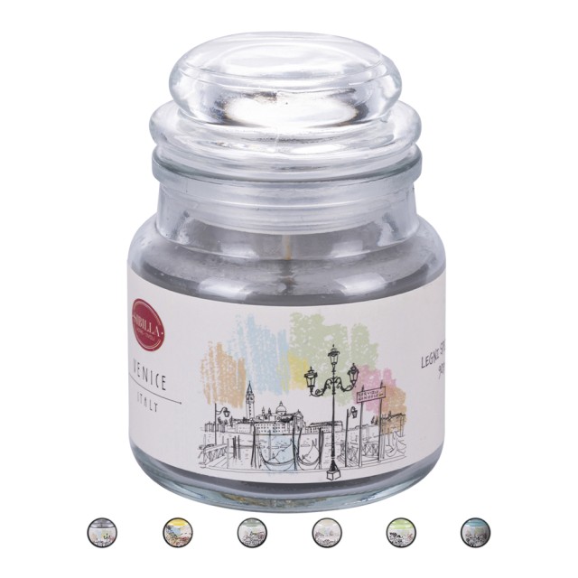Galileo Μεγάλο αρωματικό κερί σε γυάλινο βάζο 500 γρ City Sibilla 5914555 Τυχαία Επιλογή Χρωμάτων