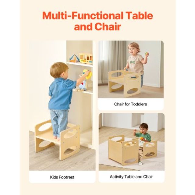 VEVOR Σετ Τραπεζιού και Καρέκλας Montessori για Παιδιά από Ξύλο ETDNZY1513216DOMUV0