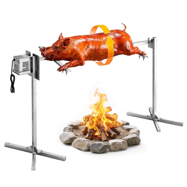 VEVOR Ηλεκτρικό Σετ Ροτίσερι BBQ 8 Επιπέδων, Ανοξείδωτο, Μοτέρ 38W, Αντοχή 40 kg KZSNXDXZKJ5275WR8001V2