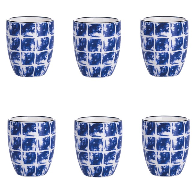 Villa dEste Home Σετ 6 Κούπες Καφέ 90 ml από Γκρες με Γεωμετρικό Σχέδιο Confusion 5922603