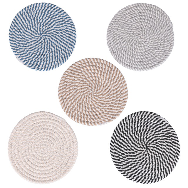 Villa DEste  Σετ 5 τμχ Υπόστρωμα κατσαρόλας από πολυκοτόνι με εφέ πλεξίματος 19x07 εκ. 2188255