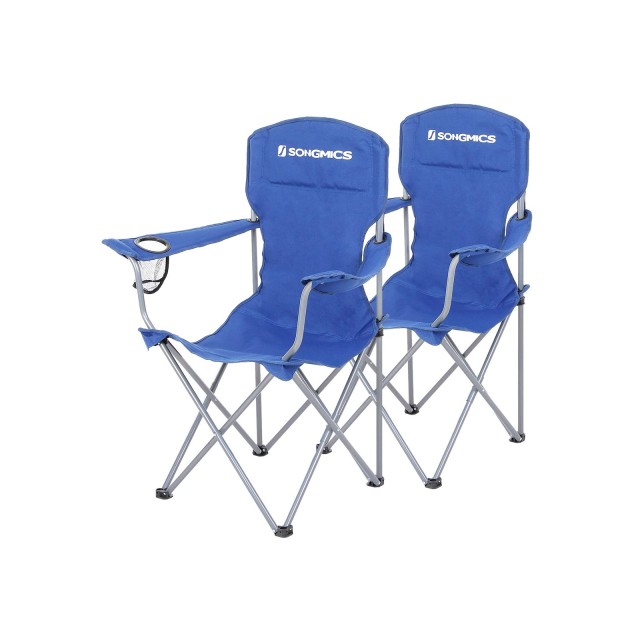 SONGMICS Σετ 2  Πτυσσόμενες Καρέκλες Camping  - Μπλε,60 x 60 x 110 εκ.,GCB08BU 