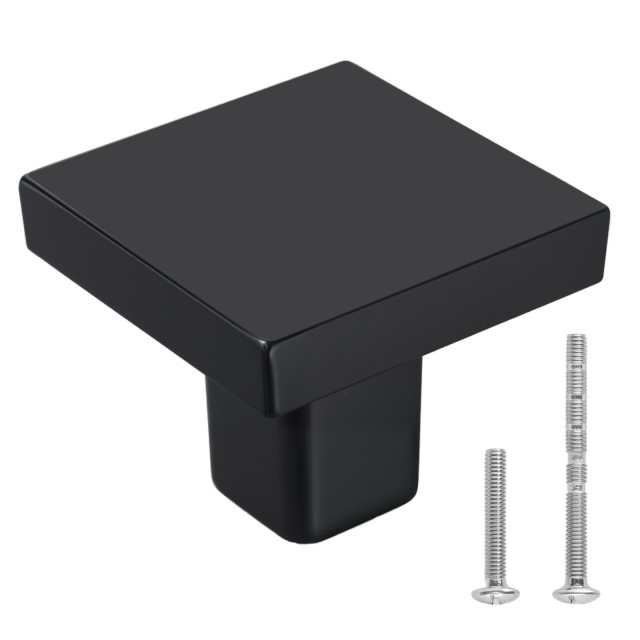 VEVOR Σετ 10 Τετράγωνων Μαύρων Πόμολων 30mm από Κράμα Ψευδαργύρου 1.18 x 1.18 x 0.98 in CJXNFX10PCS031H9B001V0