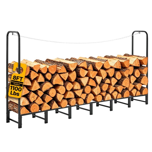 VEVOR Βάση Καυσόξυλων 241,5 cm, Μεταλλική, Μαύρη HWDCJ8FT20MMKQJBY001V0