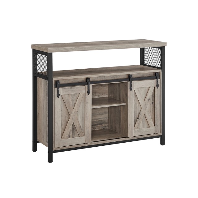 VASAGLE Ξύλινος Μπουφές Country Style 33 x 100 x 80 cm Γκρι Μαύρο, LSC092B02 