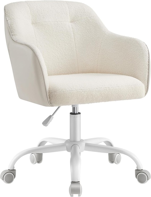 SONGMICS Περιστρεφόμενη Καρέκλα Γραφείου Cappuccino Beige με Sherpa Ύφασμα 60.8x58x86-96cm OBG019W01