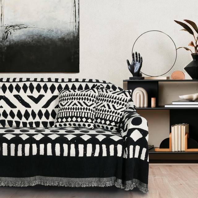 DAS HOME Ριχτάρι 180x250 0277 Μαύρο, Cream 420618250277