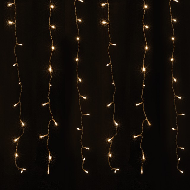Kooper Κουρτίνα 300 LED θερμό λευκό 25 κορδόνια 8 διακοσμητικά φωτισμού εξωτερικής χρήσης 360x90 cm Santas House by Kooper 5906363