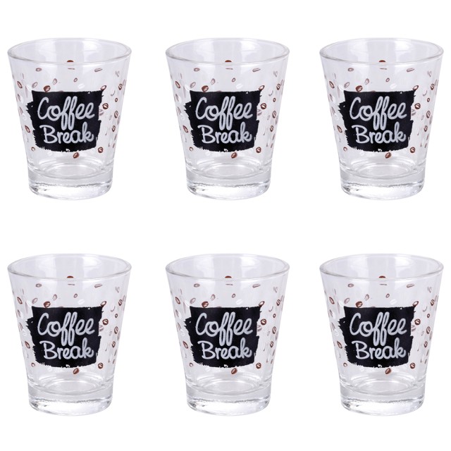 Galileo Σετ 6 Ποτηράκια Καφέ 90 ml από Γυαλί Espressino Sibilla 5918339