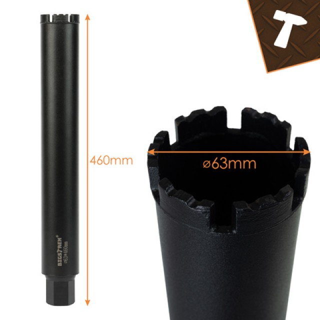 Bigstren  Ποτηροτρύπανο  63x450 mm, Ιδανικό για Διάτρηση σε Σκυρόδεμα και Σκληρά Υλικά 27082
