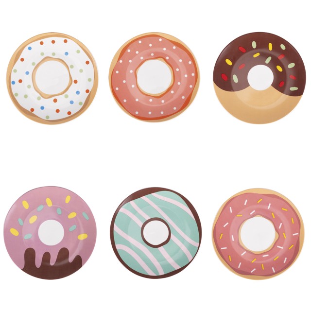 Villa DEste Σετ 6 τμχ  Πορσελάνινο Πιάτο Γλυκών Donuts 5921917