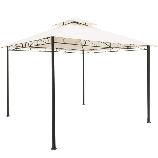 Galileo Gazebo 3x3 m αδιάβροχο από σίδηρο με κάλυμμα από πολυεστέρα σε χρώμα εκρού Sahara Est 5914146