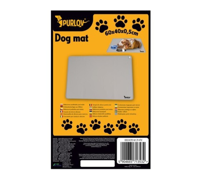 Μπολ Φαγητού για Σκύλο Γκρι από Σιλικόνη 40cm Purlov 24295 PURLOV