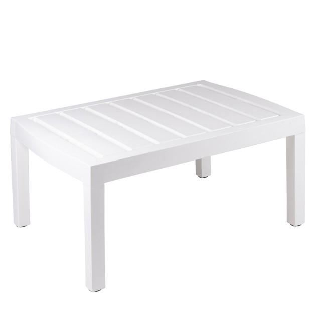 Galileo Σετ κήπου 4 θέσεων λευκό από πλαστικό PP με όψη ξύλου, γκρι μαξιλάρια Fiji Est 5906464