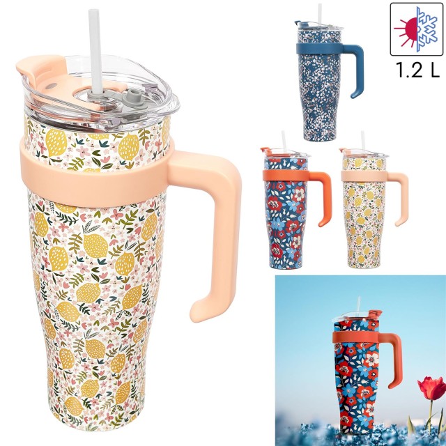 Θερμός Μεταλλικός 560ml Line Take Away Fleur - Μπλε KA0439-Blue Cook Concept