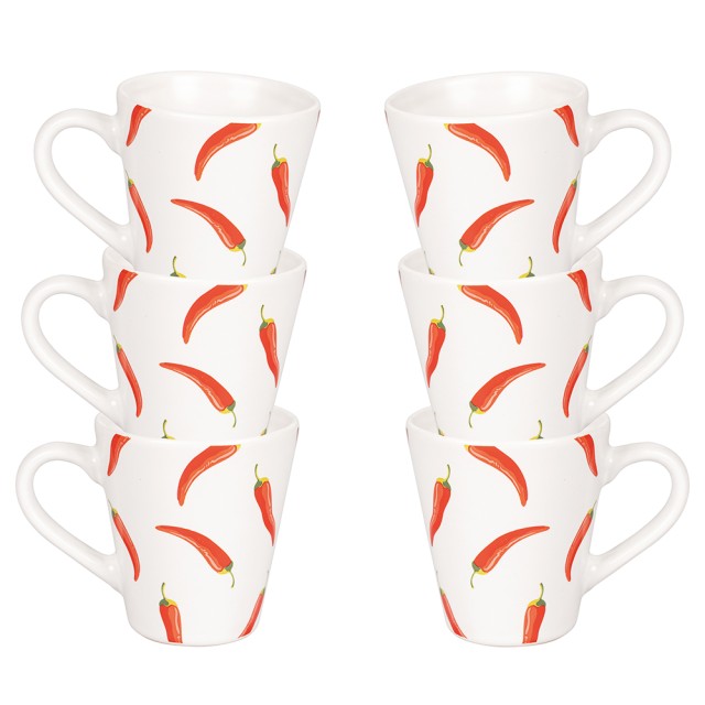 Galileo Σετ 6 φλιτζάνια καφέ 90 ml από stoneware Chili 5909614