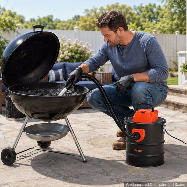 VEVOR Ηλεκτρική Σκούπα Στάχτης 15L για Τζάκια 1200W CHGJ15L800W0MPGUX001V2