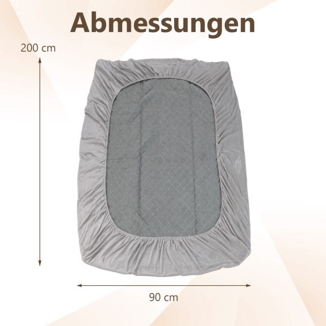 Costway Προστατευτικό στρώματος υπερ-απαλό κάλυμμα με βαθιές τσέπες Γκρι 90 x 200 cm HU10882GR-T
