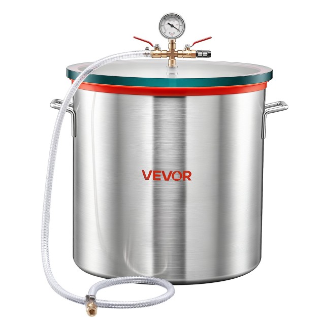 VEVOR Θάλαμος Κενού 56,8 L από Κράμα Αλουμινίου με Καπάκι Σκληρυμένου Γυαλιού, Σωλήνα και Φίλτρο Αέρα JSZKTJS15GALLSUKI001V0