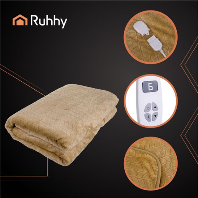 Ruhhy Ηλεκτρική Κουβέρτα 180x130 cm με 10 Ρυθμίσεις Θερμοκρασίας και Τηλεχειριστήριο 26224