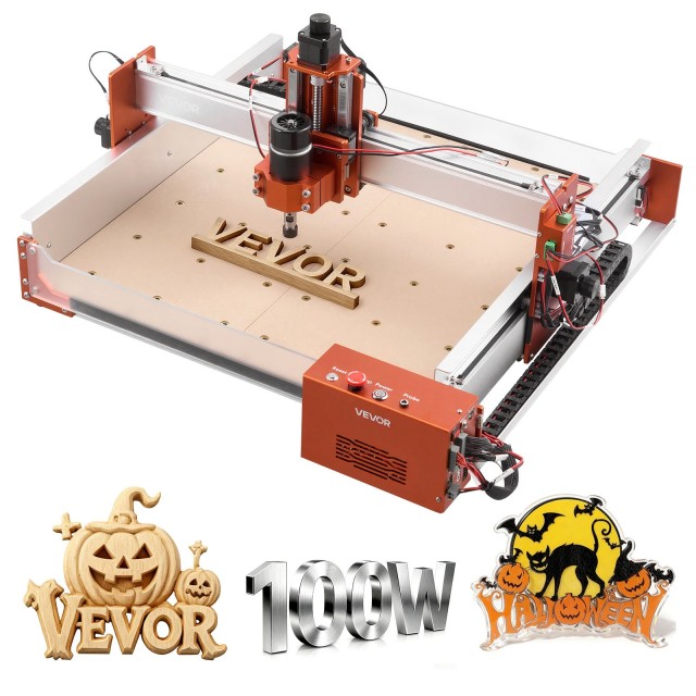 VEVOR Μηχάνημα CNC Router 100W με 3 Άξονες και Περιοχή Εργασίας 400x400x95mm για Χάραξη Ξύλου, Ακρυλικού, Πλαστικού SKDKJ4040CM6JOPRU001V2