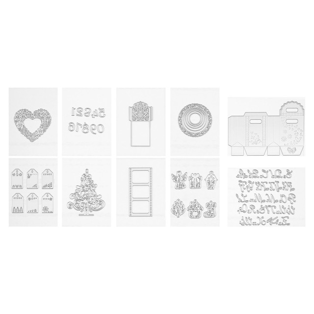 VEVOR Μεταλλικές Μήτρες Κοπής 10 Τεμαχίων για Scrapbooking, Κατασκευή Καρτών και DIY Χειροτεχνίες MJPJTZYHMJ00ZP9TD001V0