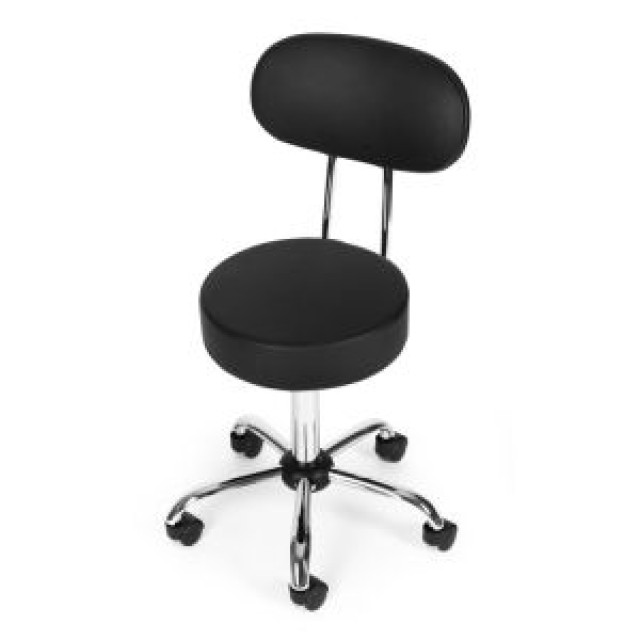 ModernHome Περιστρεφόμενο Σκαμπό με πλάτη Μαύρο BC009-BC