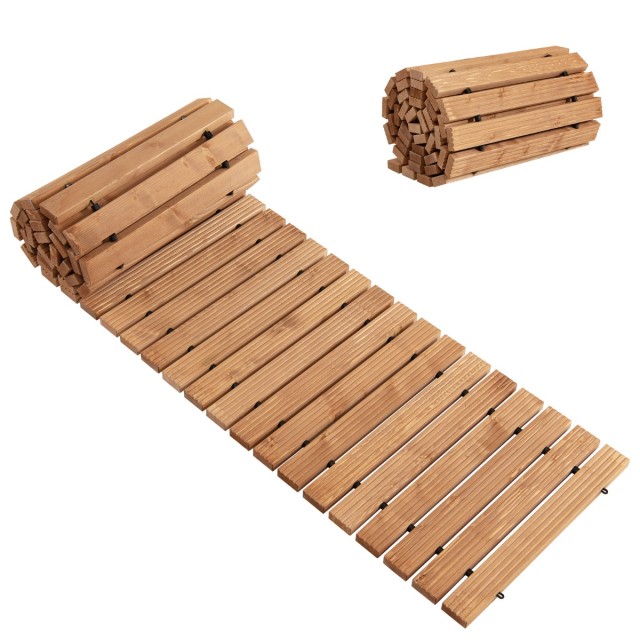 Costway Ξύλινο Μονοπάτι Εξωτερικού Χώρου 2 x 43 x 245 cm GT4734BN
