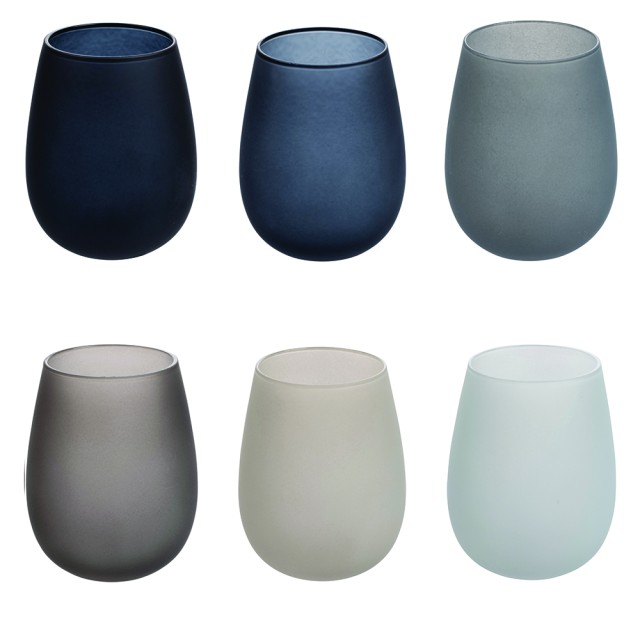 Villa dEste Home Σετ 6 Ποτήρια Νερού 600 ml από Ματ Γυαλί Happy Hour Stones 5911527