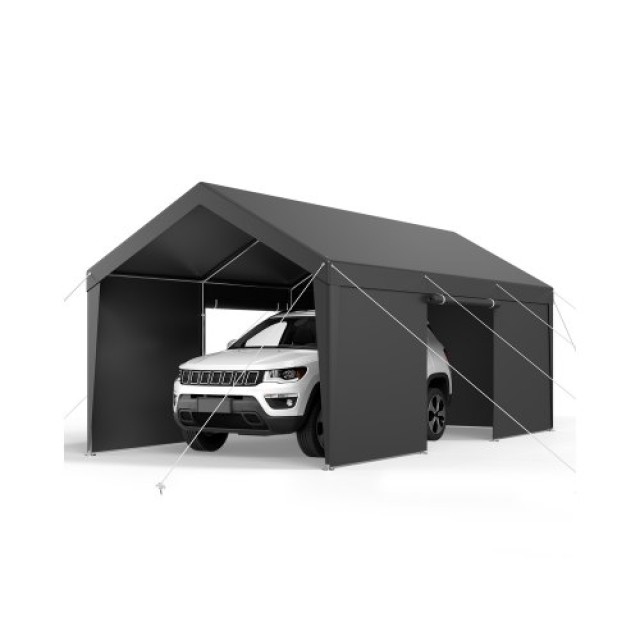 VEVOR Στέγαστρο Αυτοκινήτου 12x20FT με Πλευρικά Τοιχώματα Γκρι FBSJSQCCKHS8E8PES001V0