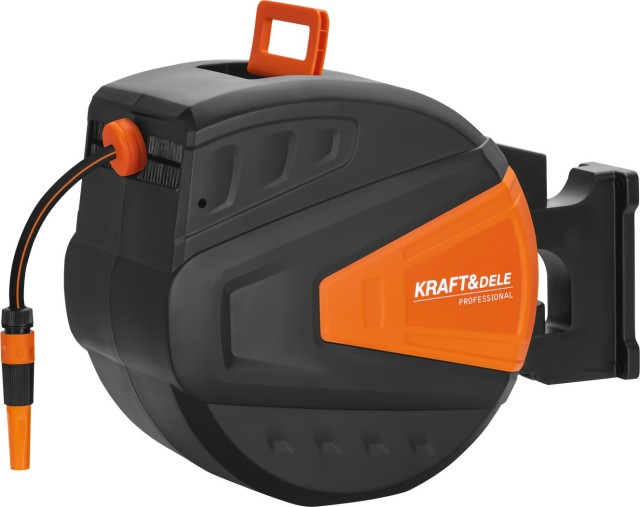 Kraft&Dele Αυτόματη Ανέμη Τοίχου με Λάστιχο Ποτίσματος 40m + 2m (1/2) KD-2155