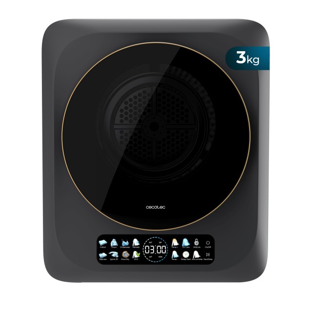 Cecotec Mini Στεγνωτήριο Ρούχων Bolero DressCode Dry 3400V 3kg με Οθόνη Full Color, 8 Προγράμματα, UV Care και Dry Shoe Pro CEC-111289