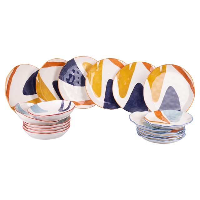 Villa DEste  Σετ πιάτων 18 τεμαχίων από κεραμικό για 6 άτομα τραπεζιού Peninsula 5922474