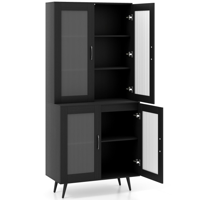 Costway  Κομψό Πολυχρηστικό Ντουλάπι 60 x 35,5 x 42 cm  με Ρυθμιζόμενα Ράφια και Μεταλλικά Πόδια JV12652DK+