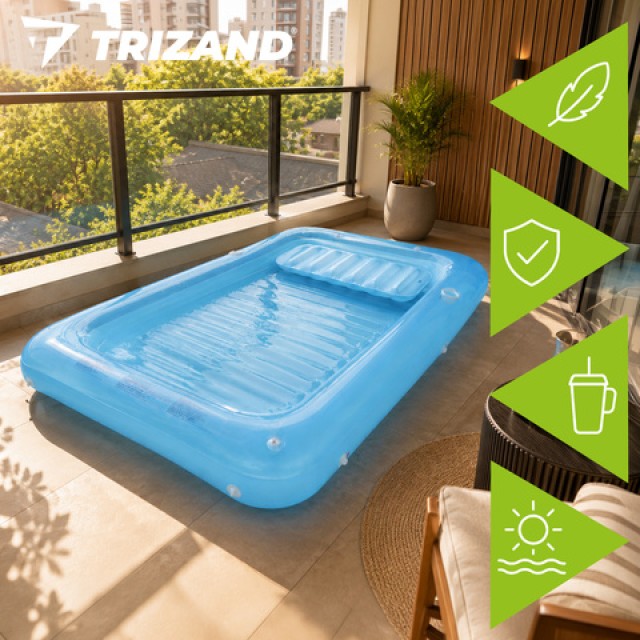 Trizand Trizand Φουσκωτό Στρώμα Θαλάσσης 210x140cm με Ποτηροθήκες και Πλάτη για Πισίνα/Θάλασσα 27756